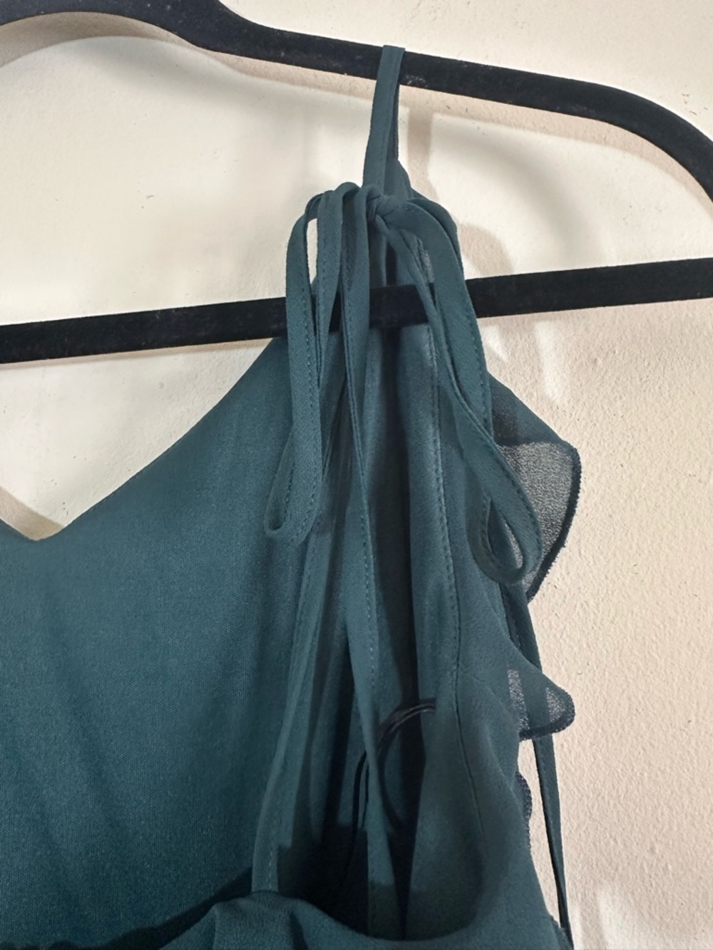 Lulus Never A Dull Moment Tie Strap Emerald Green Midi Dress Size small - Picture 15 of 16